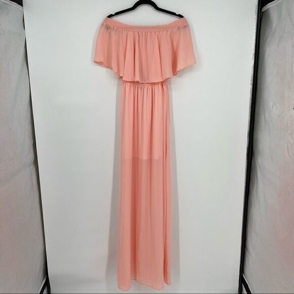 NWT Show Me Your Mumu Frosty Pink Hacienda Maxi Dress NWT Small off shoulder - Picture 5 of 11